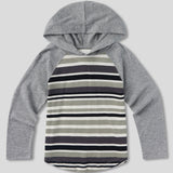 Kids Black/White Stripe Pullover Hoodie