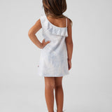 Kids One Shoulder Mini Ruffle Dress