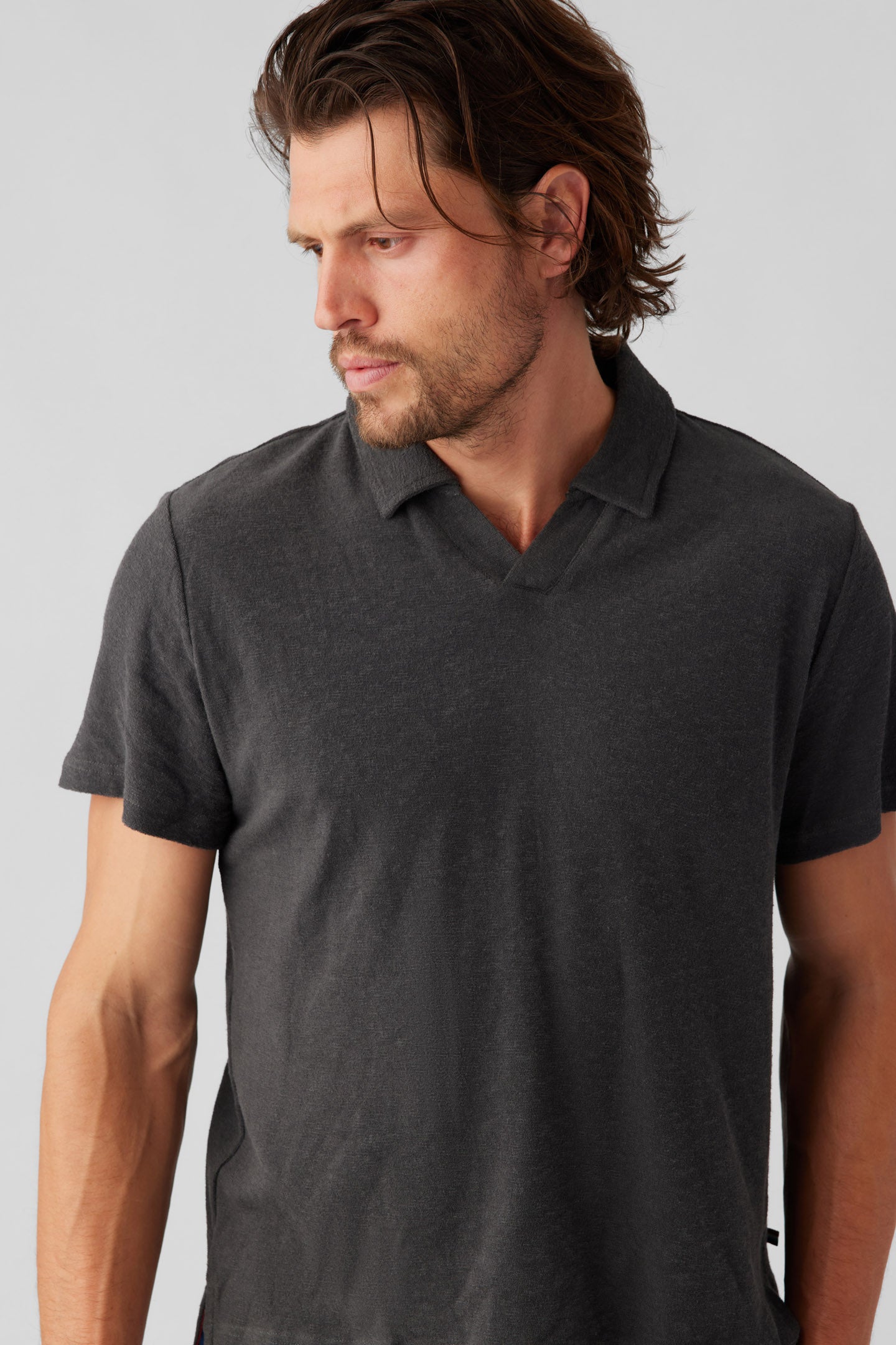 Mens Loop Terry Short Sleeve Polo Sol Angeles