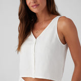 Linen Reversible Button Tank