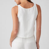 Linen Reversible Button Tank